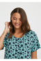 Short Sleeve Buttoned Nightwear - 2