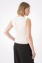 Women's Gold Buttoned Textured Regular Fit Knitwear Vest Beige 25W3001 - 6