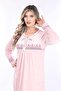 Women's Long Sleeve Velvet Dress - 3