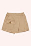 Baby Girl Ribbed Beige Shorts Skirt