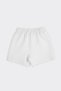 Girl's Elastic Waist White Knitted Shorts Skirt - 2