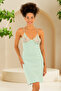 Mint Green Lace Detail Thin Strap Cotton Nightgown