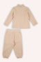 Baby Girl Stand Collar 2-Piece Salmon Tracksuit Set - 2