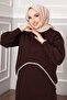 Ribbed Sleeve Crop Double Set Brown - 2