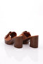 Women's Heeled Slippers Tan Genuine Leather 314103992 - 3