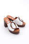 Women's Heeled Slippers White Genuine Leather 314103992 - 2