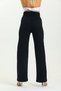 Women's Elastic Waist Wide Leg Non-Fading Black Jeans Blackfrango - 6