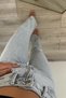 Selana Light Snow Wash Blue Lycra Super High Waist Loose Jeans Palazzo Trousers - 3
