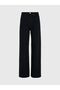 Lora Solmaz Jet Black Extra High Waist Lycra Palazzo Casual Jean Trousers - 2