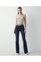 By-2029 Le Lis Women's High Waist Spanish Flare Non-Fading Jeans Navy Blue Trousers - 3