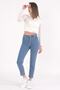 By-7883 Lilac Women's Ice Blue Super High Waist Lycra Mom Jeans Blue Skinny Leg Pants