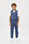 سترة للأولاد باللون الأزرق الداكن - بأزرار