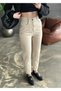 Julia Trend Pamella High Waist Beige Color Mom Jeans Lycra Stretch Jeans - 2