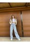 Ela 90's Blue Snow Wash Lycra Super High Waist Loose Leg Jeans Palazzo Trousers