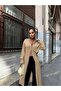 Camel Buttoned Long Cardigan - 6