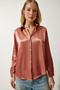 Satin Surface Shirt Dried Rose Ldd0008 - 3