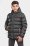 Boy's Anthracite Fleece Inside Furry Waterproof Winter Thick Hooded Coat