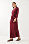 Women's Burgundy Modal Dress with Tie Detail 60351002 - 6