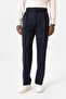 Navy Blue High Waist Pleated Relaxed Fit Baggy Men's Pants