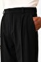 Black High Waist Pleated Relaxed Fit Baggy Men's Trousers - 6