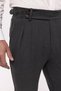 High Waist (Boyfriend Style) Side Buckle Belt Detailed Pleated Fabric Trousers - 4