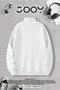 Half Zipper Stand Collar Heart Printed White Women's Sweatshirt - 4