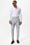 Gray High Waist Pleated Textured Men's Trousers - 3
