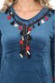 Women's Long Sleeve Velvet Dress - 3