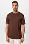 Dark Brown Crew Neck Basic T-Shirt
