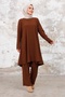 Seyal Tunic Trousers Wrinkled Suit 1252 - Brown - 4