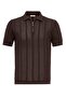 Polo Collar Zippered Knitted Men's T-Shirt - 7