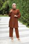 Gather Detailed Hijab Brown Set - 4