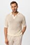 Polo collar Lace-Like Knit men's t-shirt - 2