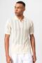 Polo Collar Zippered Knitted Men's T-Shirt
