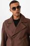 Brown Crop Fit Men's Trench Coat - 5