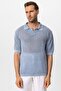 Polo collar Lace-Like Knit men's t-shirt