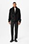 Black Double Breasted Crop Fit Men's Coat - 3