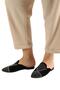 Suede Pointed Toe Stone Designed Women's Slippers Black - Platinum - 2