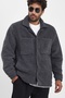 New Season Winter Men's Lined Buttoned Anthracite Color Plush Fleece Jacket Mz86059 - 2