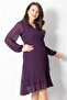 Purple Chiffon Evening Dress - Ruffle, Tbs914 - 4