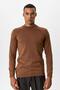 Brown Crew Neck Slim Fit Knitwear Sweater - 3