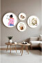 Modern 4-Piece Round Painting Set with Wooden Frame Huhu413