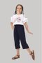 My Little One's Cicileri Capri Floral Gabardine Pants Girls' Set - Black