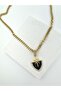 Çağla Şikel Model Star Figured Zircon Stone Gold Plated Black Necklace - Ideal for a Gift - 3