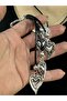 Heart Women's Necklace with Black Leather Strap 38 cm - 3