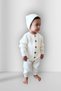 Baby Girl/Boy Knitted Button Detailed Hat Knitwear Newborn Jumpsuit Set-ecru - 3