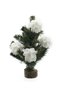 7cm High 4 Pcs White Color and Silvery Pineapple Flower Christmas Tree Ornament - 2