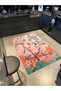 Paris Collection Powder Themed Tree Flowers and Birds Patterned Creative Modern Decorative Rug 146
