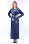Women's Long Sleeve Velvet Dress - 5