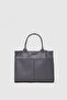 Sadel Faux Leather Anthracite Shoulder Bag